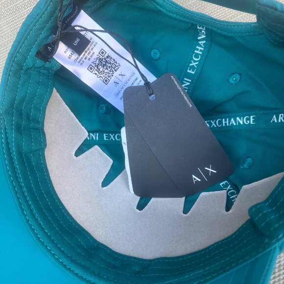 A|X Armani Exchange Men's Deep Lake Metallic Logo Snapback Baseball Cap Hat - Picture 3 of 13